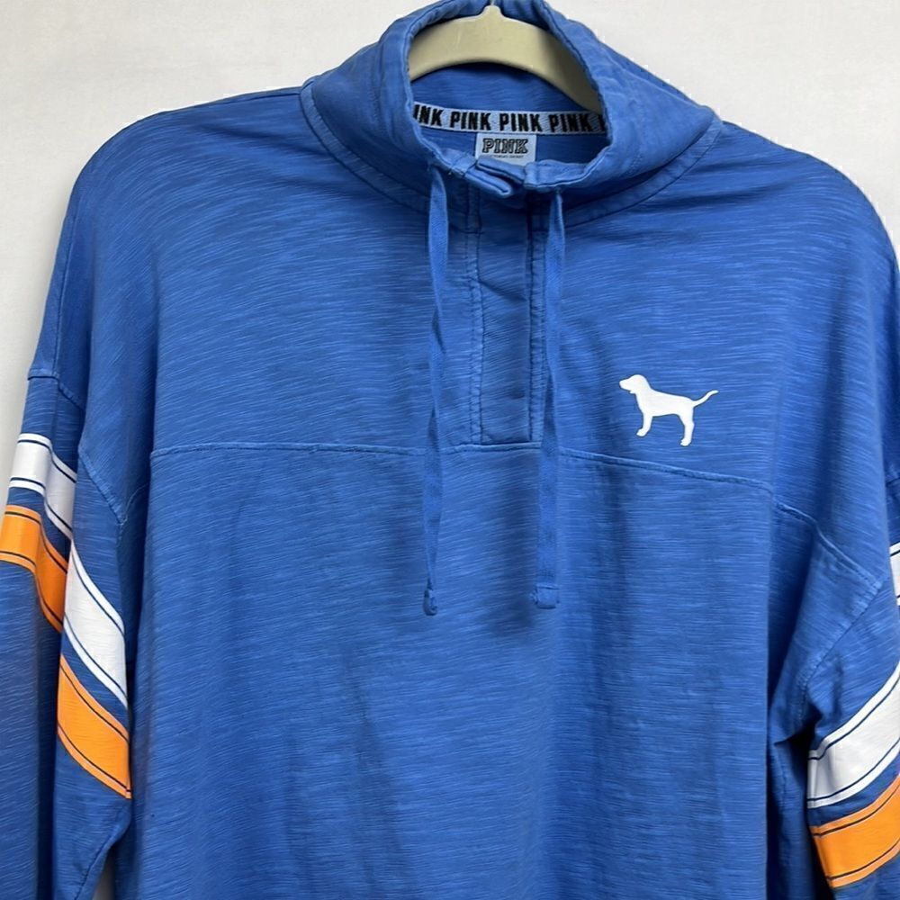 PINK Victoria’s Secret Blue Cropped Spirit Jersey size small. EUC - Picture 2 of 14